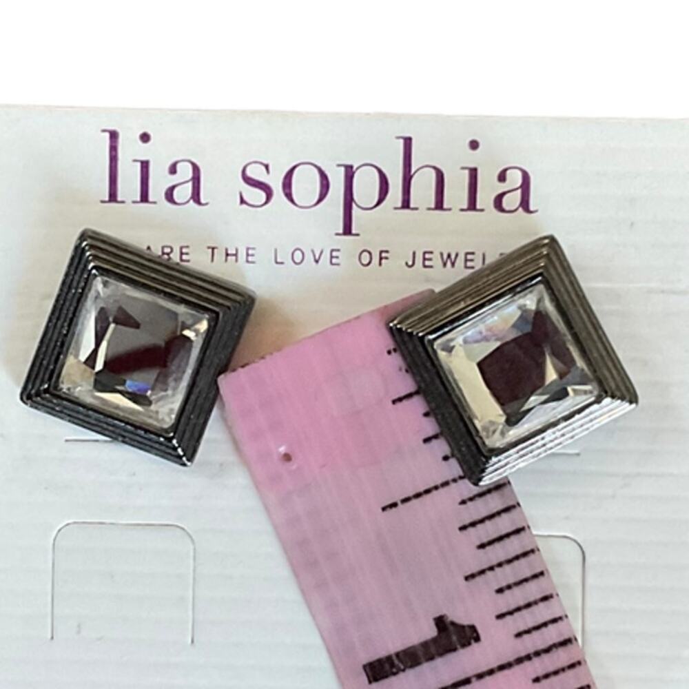 Lia Sophia Swarovski Silver Crystal Earrings New In Box